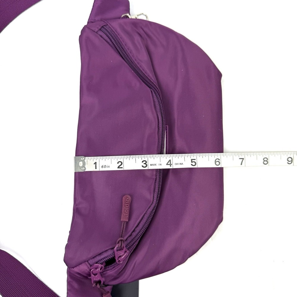 The Foldie Belt Bag Waist Pack Purple Nylon Travel Crossbody RFID Brand New - Picture 10 of 10